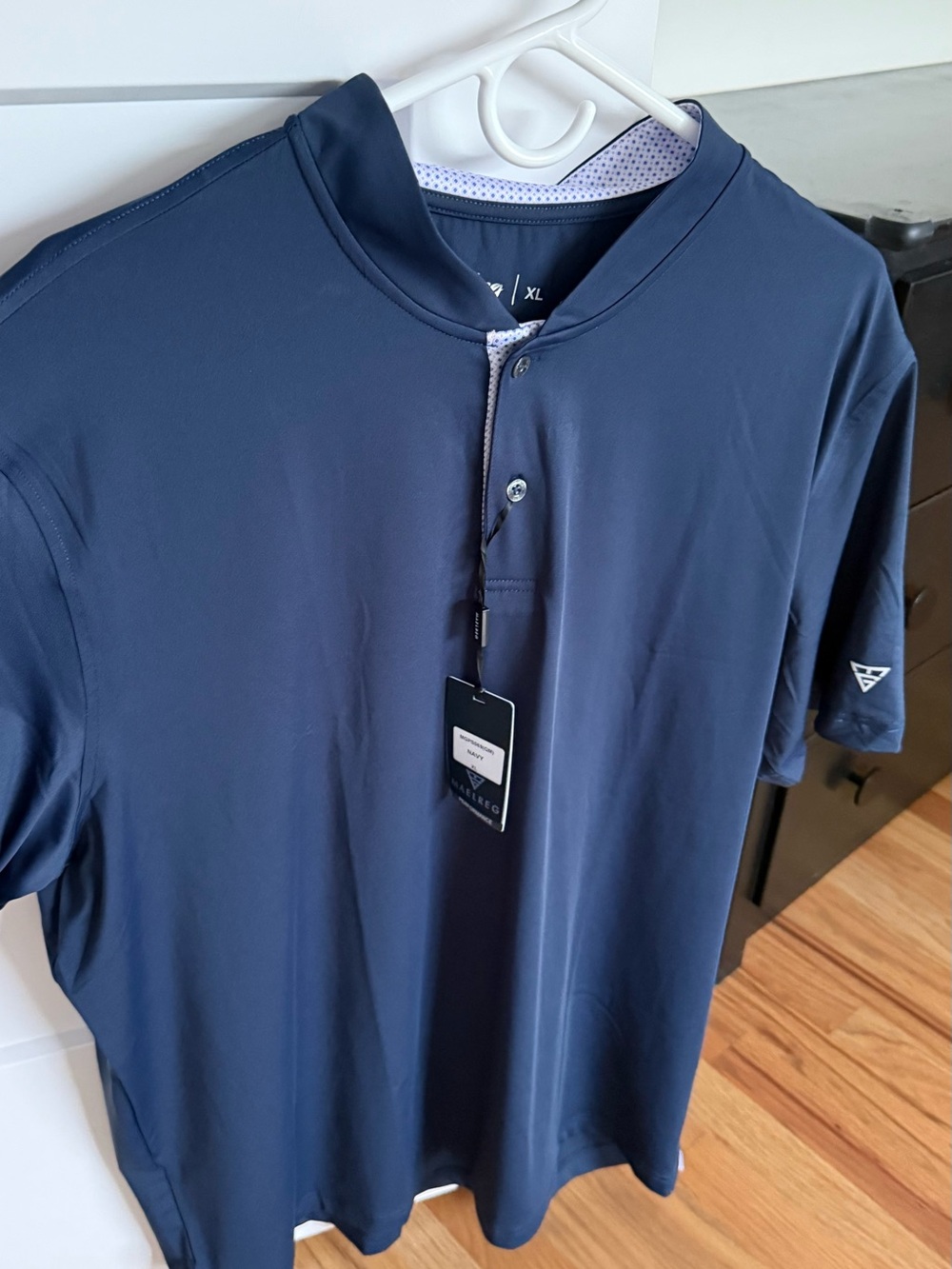 Men's Navy Maelreg Performance Henley Shirt - Size XL